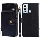 For Infinix Hot 12i Zipper Bag Leather Phone Case(Black) - 1