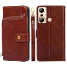 For Infinix Hot 20i Zipper Bag Leather Phone Case(Brown) - 1