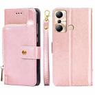 For Infinix Hot 20i Zipper Bag Leather Phone Case(Rose Gold) - 1