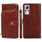 For Infinix Note 11 Zipper Bag Leather Phone Case(Brown) - 1