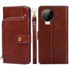 For Infinix Note 12 Pro 4G Zipper Bag Leather Phone Case(Brown) - 1