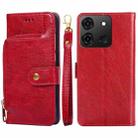 For Infinix Smart 7 Zipper Bag Leather Phone Case(Red) - 1