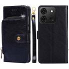 For Infinix Smart 7 Zipper Bag Leather Phone Case(Black) - 1