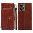 For Infinix Zero 20 Zipper Bag Leather Phone Case(Brown) - 1