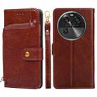 For OPPO Find X6 5G Zipper Bag Leather Phone Case(Brown) - 1