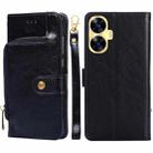 For Realme C55 4G Zipper Bag Leather Phone Case(Black) - 1