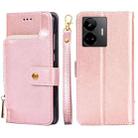 For Realme GT Neo5 Zipper Bag Leather Phone Case(Rose Gold) - 1