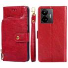 For Realme GT Neo5 Zipper Bag Leather Phone Case(Red) - 1
