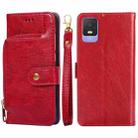 For TCL 403 Zipper Bag Leather Phone Case(Red) - 1