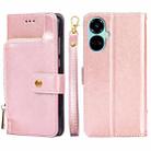 For Tecno Camon 19 / 19 Pro Zipper Bag Leather Phone Case(Rose Gold) - 1