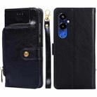For Tecno Pova 4 Pro Zipper Bag Leather Phone Case(Black) - 1
