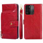 For Tecno Spark 8C Zipper Bag Leather Phone Case(Red) - 1