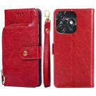 For Tecno Spark 10C Zipper Bag Leather Phone Case(Red) - 1