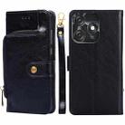 For Tecno Spark 10C Zipper Bag Leather Phone Case(Black) - 1