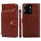 For Tecno Spark Go 2023 Zipper Bag Leather Phone Case(Brown) - 1