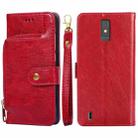 For ZTE Blade A32 Zipper Bag Leather Phone Case(Red) - 1