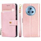 For Honor Magic5 Zipper Bag Leather Phone Case(Rose Gold) - 1