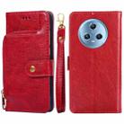 For Honor Magic5 Zipper Bag Leather Phone Case(Red) - 1