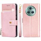 For Honor Magic5 Pro Zipper Bag Leather Phone Case(Rose Gold) - 1