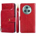 For Honor Magic5 Pro Zipper Bag Leather Phone Case(Red) - 1