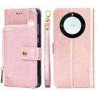 For Honor X40 Zipper Bag Leather Phone Case(Rose Gold) - 1