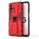 For OPPO A93S 5G Supersonic PC + TPU Shock-proof Protective Phone Case with Holder(Red) - 1
