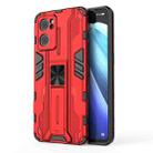 For OPP Reno7 5G Supersonic PC + TPU Shock-proof Protective Phone Case with Holder(Red) - 1