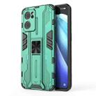 For OPP Reno7 5G Supersonic PC + TPU Shock-proof Protective Phone Case with Holder(Green) - 1