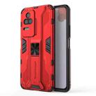 For Xiaomi Redmi K40S Supersonic PC + TPU Shock-proof Protective Phone Case with Holder(Red) - 1