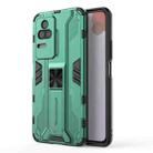 For Xiaomi Redmi K40S Supersonic PC + TPU Shock-proof Protective Phone Case with Holder(Green) - 1