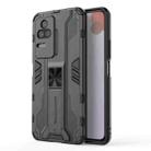 For Xiaomi Redmi K40S Supersonic PC + TPU Shock-proof Protective Phone Case with Holder(Black) - 1