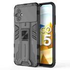 For Xiaomi Poco M5 5G India Supersonic PC + TPU Shock-proof Protective Phone Case with Holder(Black) - 1