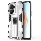 For Honor X40i 5G Supersonic PC + TPU Shock-proof Protective Phone Case with Holder(Silver) - 1