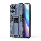 For OPPO Reno7 Pro 5G Supersonic PC + TPU Shock-proof Protective Phone Case with Holder(Blue) - 1