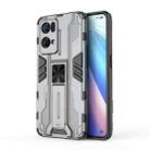 For OPPO Reno7 Pro 5G Supersonic PC + TPU Shock-proof Protective Phone Case with Holder(Grey) - 1
