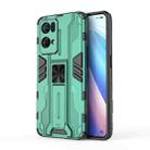 For OPPO Reno7 Pro 5G Supersonic PC + TPU Shock-proof Protective Phone Case with Holder(Green) - 1