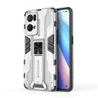 For OPPO Reno7 Pro 5G Supersonic PC + TPU Shock-proof Protective Phone Case with Holder(Silver) - 1