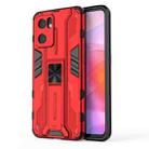 For OPPO Reno7 SE 5G Supersonic PC + TPU Shock-proof Protective Phone Case with Holder(Red) - 1