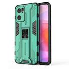 For OPPO Reno7 SE 5G Supersonic PC + TPU Shock-proof Protective Phone Case with Holder(Green) - 1