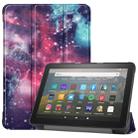 For Kindle Fire HD 8 (2020) Colored Drawing Horizontal Flip Leather Case, with Three-folding Holder & Wake-up / Sleep Function(Galactic Nebula) - 1