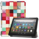 For Kindle Fire HD 8 (2020) Colored Drawing Horizontal Flip Leather Case, with Three-folding Holder & Wake-up / Sleep Function(Magic Cube) - 1