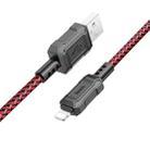 hoco X94 Leader 2.4A USB to 8 Pin Charging Data Dable, Length:1m(Red) - 1