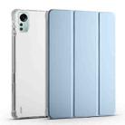 For Xiaomi Pad 5 Pro 12.4 3-fold TPU Leather Tablet Case with Pen Slot(Ice Blue) - 1