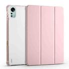 For Xiaomi Pad 5 Pro 12.4 3-fold TPU Leather Tablet Case with Pen Slot(Pink) - 1