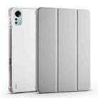 For Xiaomi Pad 5 Pro 12.4 3-fold TPU Leather Tablet Case with Pen Slot(Grey) - 1