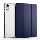 For Xiaomi Pad 5 Pro 12.4 3-fold TPU Leather Tablet Case with Pen Slot(Dark Blue) - 1