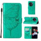 For OnePlus Ace 2 5G / 11R 5G Embossed Butterfly Leather Phone Case(Green) - 1