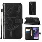 For Motorola Moto G Stylus 5G 2023 Embossed Butterfly Leather Phone Case(Black) - 1