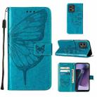 For Motorola Moto G Stylus 5G 2023 Embossed Butterfly Leather Phone Case(Blue) - 1