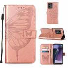 For Motorola Moto G Stylus 5G 2023 Embossed Butterfly Leather Phone Case(Rose Gold) - 1